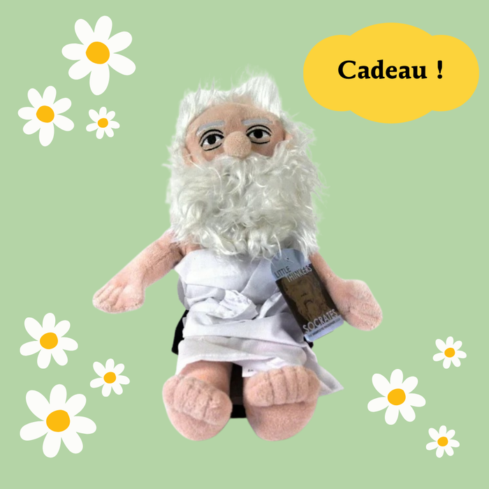 Offre spéciale de printemps : 3 coffrets grand format Les petits Platons + la peluche Socrate OFFERTE