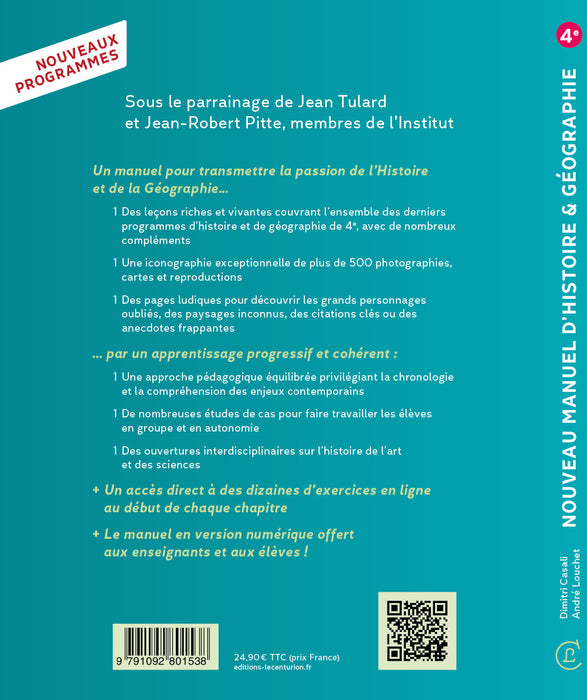 Nouveau Manuel d'Histoire-Géographie 4e - Lot de 10 exemplaires