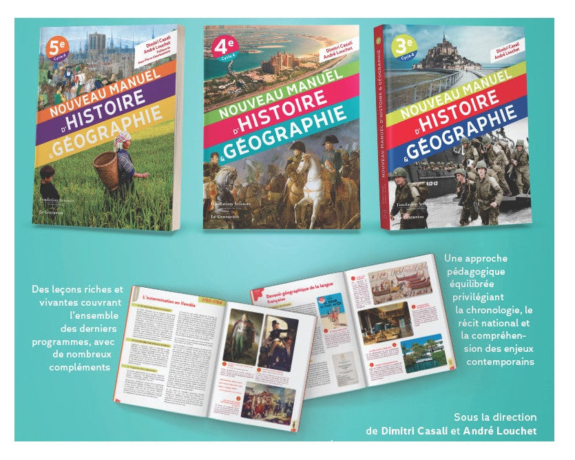 Pack 3 nouveaux manuels d'histoire-géographie (5e/4e/3e) pour le prix d'un !